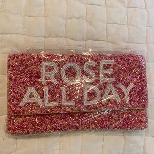 NWT Rose All Day beaded clutch